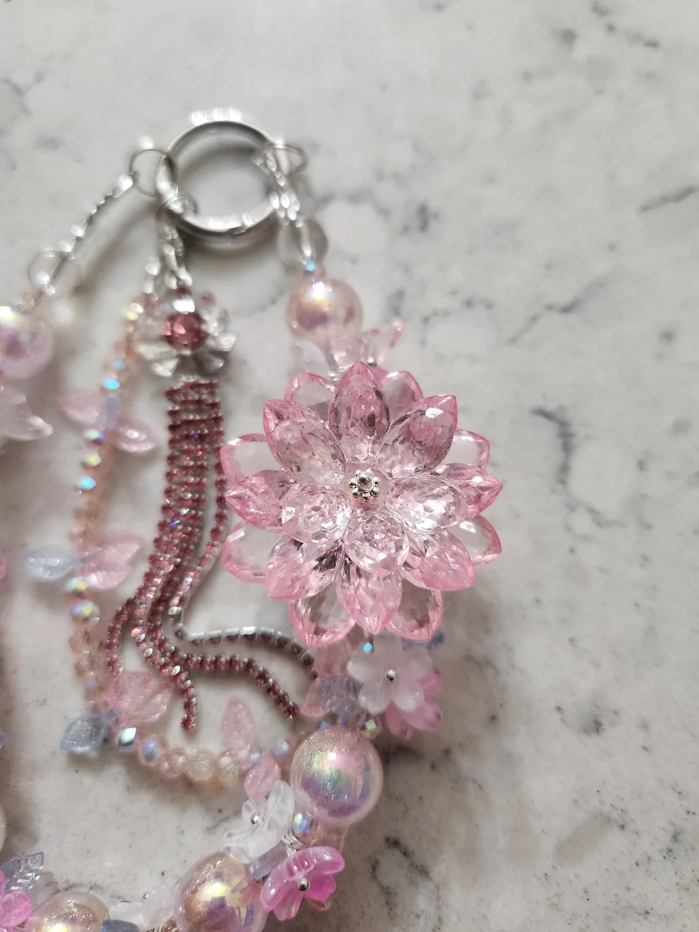 Pink Lotus Keychain - Picture 2 of 5